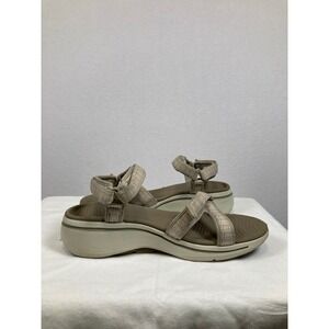 Skechers Arch Fit Sandals Womens 10 Taupe 140256 Strappy Sporty Walking Shoes